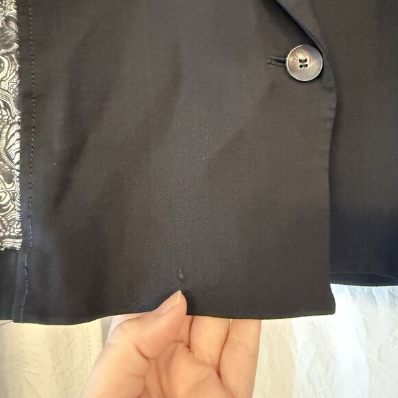 Helmut Lang Black Wool Silk Lightweight Blazer Size 6 Chiffon Luxury Chic - Picture 4 of 12